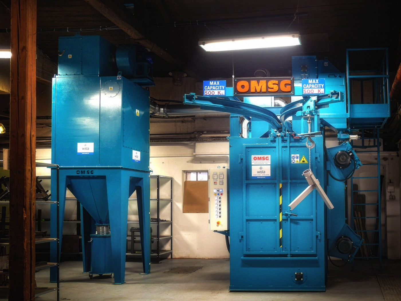 OMSG BLASTING MACHINE WITH HANGING TRACK